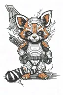 red panda storm trooper tattoo design idea