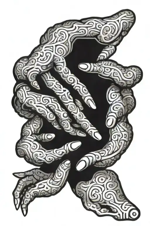 joint family holding hands tattoo design idea