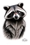 realistic racoon with elvis presley inspiration tattoo design idea