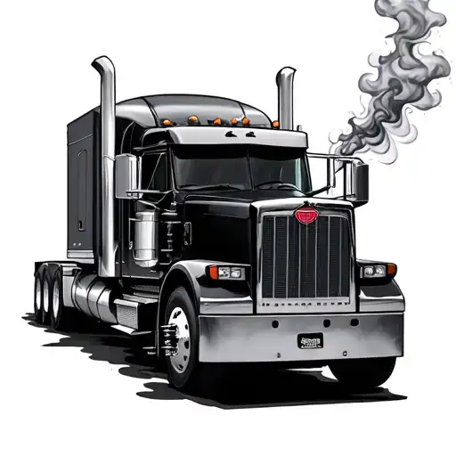 Peterbilt truck with smoke tattoo design idea