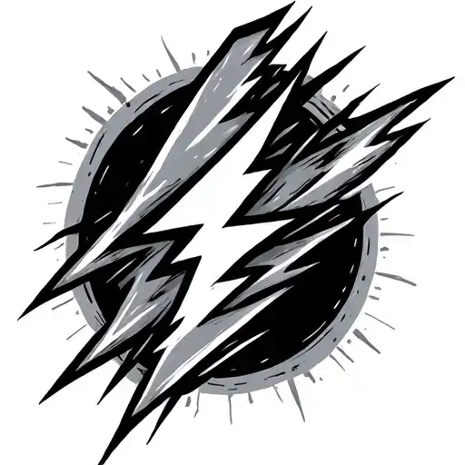 lazy lightning bolt tattoo design idea