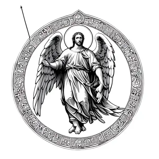 byzantine icon of saint michael the archangel tattoo design idea