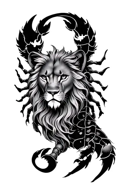 leo sun, gemini moon, scorpio rising tattoo design idea