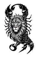 leo sun, gemini moon, scorpio rising tattoo design idea