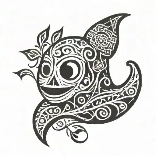 ghost with a pear tattoo design idea