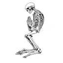 a skeleton praying tattoo design idea