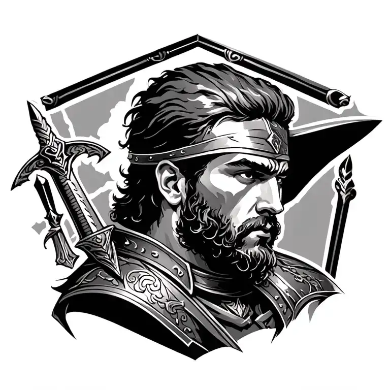 Georgian warrior and his legacy  simple tattoo tattoo design idea