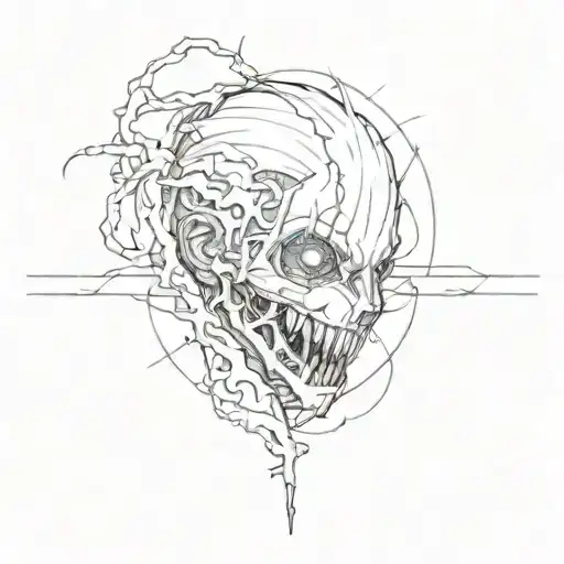 Barbed wire and Tokyo Ghoul anime style tattoo tattoo design idea