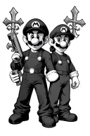 mario and luigi boondock saints tattoo design idea