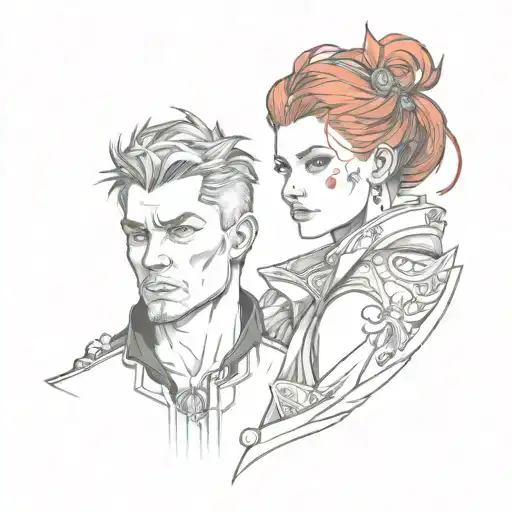 couple,set,warior,gang,red,black,amazing tattoo design idea