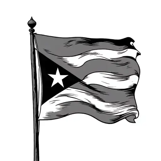 puerto rican flag with name ortiz  tattoo design idea