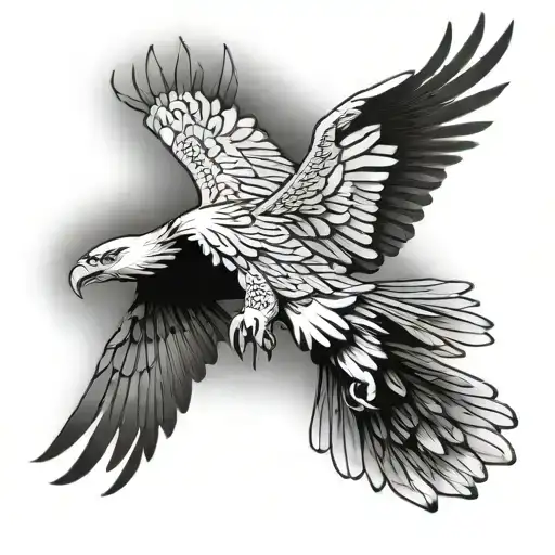 Eagle soaring tattoo design idea