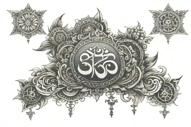 Sanskrit mantra tattoo design idea
