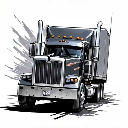truck driver tattoo design idea
