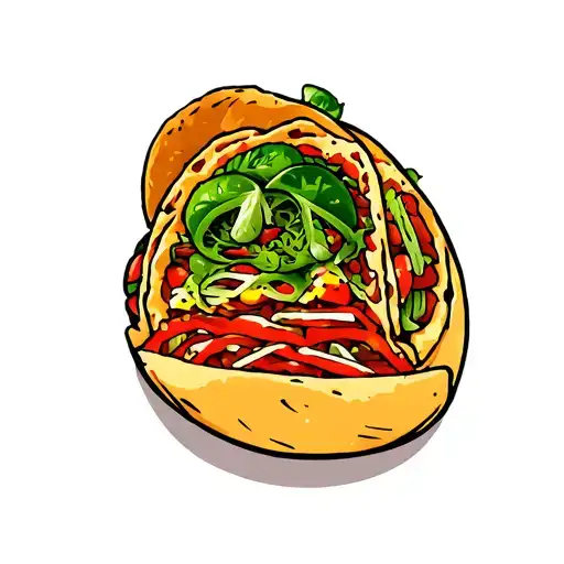 Mexican taco with NYC details inside  tattoo design idea