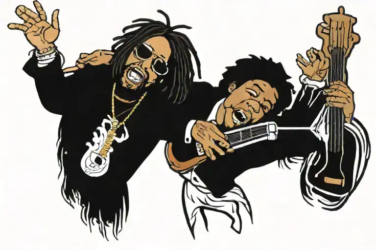 lil Jon and Paul McCartney playing Get Low tattoo design idea