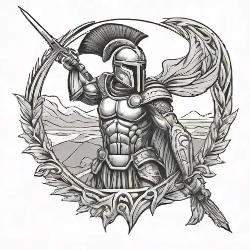 spartan military tattoo design idea