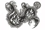 Blessed with flames tattoo design idea