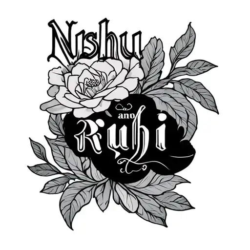 "Nishu and ruhi" nishu and ruhi tattoo design idea