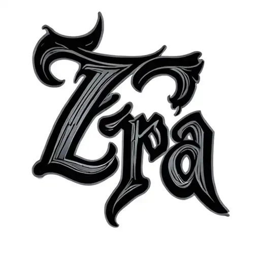 "Ezra" Kids Names tattoo design idea