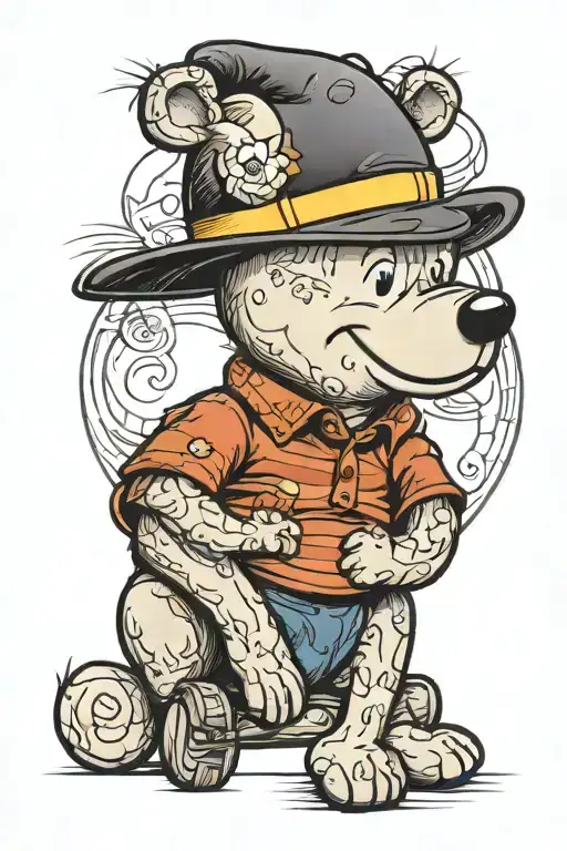 tattoo the Vinnie pooh sitting tattoo design idea