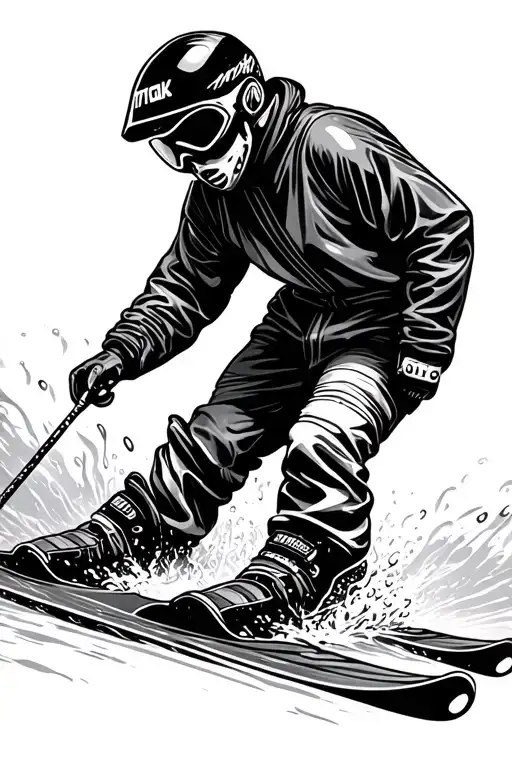 Wet ski tattoo design idea