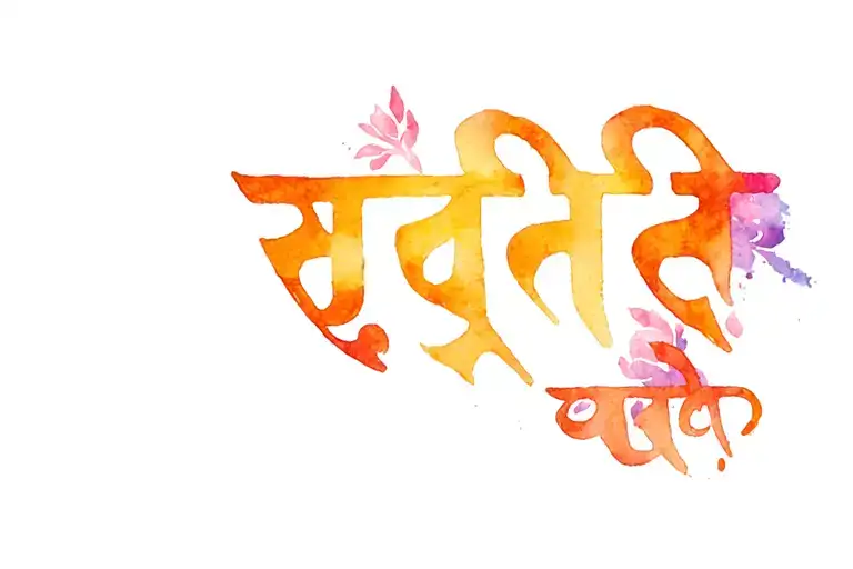 hindi text like shakti and shama tattoo design idea
