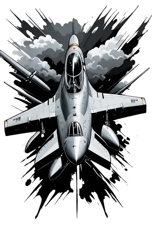 fighter jet plane tattoo design idea