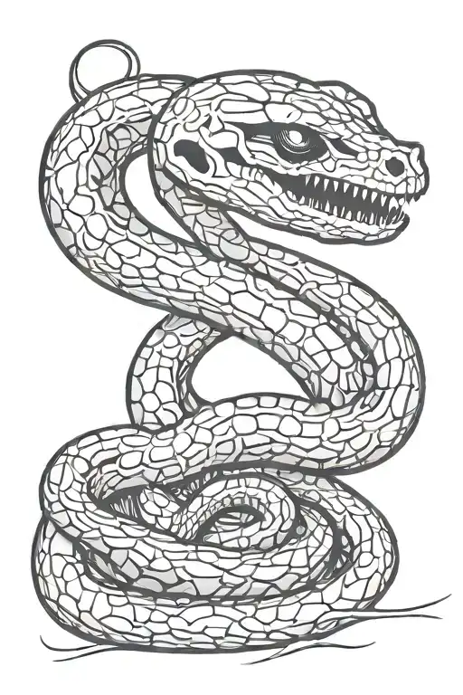 snake skeleton tattoo design idea