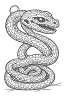 snake skeleton tattoo design idea