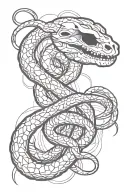 snake skeleton tattoo design idea