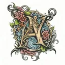 initials a c without seeing the letters  tattoo design idea