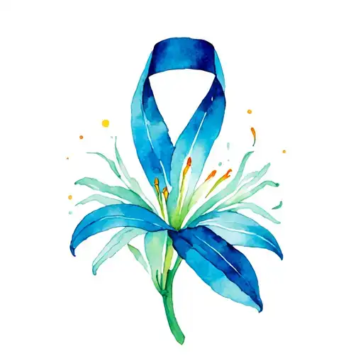 copd ribbon lily heart failure tattoo design idea