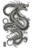 Asian Dragon wraped kaido dragon form tattoo design idea