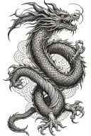 Asian Dragon wraped kaido dragon form tattoo design idea