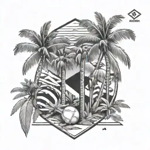 Dominican Republic , plam trees , Domino's, baseball  tattoo design idea