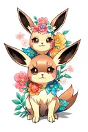 eevee with each individual eeveelutions tattoo design idea