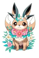 eevee with each individual eeveelutions tattoo design idea