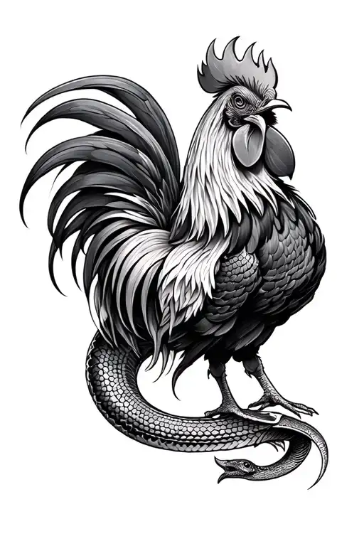 tattoo of Chinese zodiac signs rooster and snake tattoo tattoo design idea