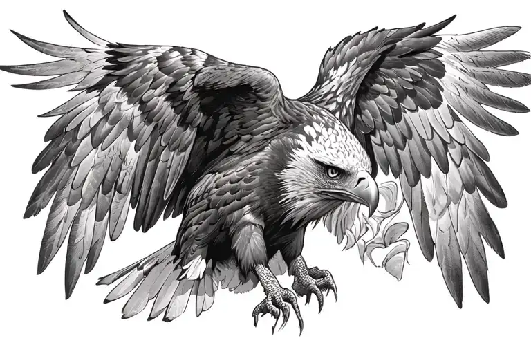 ultra realistic eagle tattoo design idea