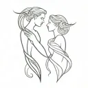 twin flame tattoo design idea