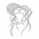 twin flame tattoo design idea