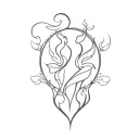 twin flame tattoo design idea