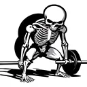 skeleton deadlifting tattoo design idea