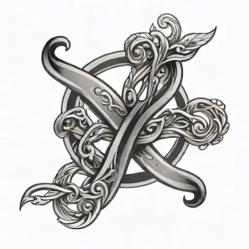 infinity loop alpha omega tattoo design idea