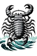 scorpion compas neptun waves Ship sailing tattoo design idea