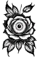 evil eye butterfly rose made tattoo design idea
