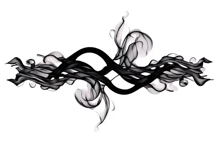 unalome indian symbole smoke forming the shape tattoo design idea