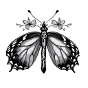 butterfly and cross tattoo tattoo design idea
