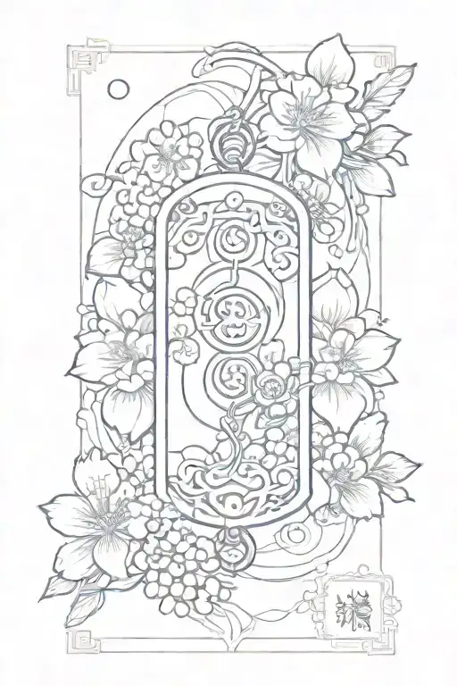 Omamori Talisman with Sakura tattoo design idea